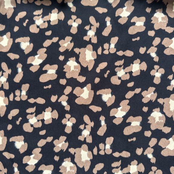 THML Black & Tan Print Cold Shoulder Ruffle Sleeve Top Large - Picture 2 of 6